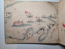 Load image into Gallery viewer, A Rare, Handwritten and Painted Black Ship Scroll in Book Format, Inscribed Fall 1853. Commodore Perry’s First Expedition to Japan, Dated to the same Year. With 15 Large Paintings Depicting the Arrival of the Black Ship and More