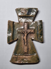 Load image into Gallery viewer, The Crucifixion as an Oribe-yaki Statue, Circa 1573- 1637. An Extraordinarily Rare Kakure Kirishitan Statue of the Crucifixion, Produced by Early Pottery and Glaze Methods. Likely Pre-Dating the Tokugawa Period of Persecution