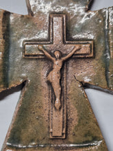 Load image into Gallery viewer, The Crucifixion as an Oribe-yaki Statue, Circa 1573- 1637. An Extraordinarily Rare Kakure Kirishitan Statue of the Crucifixion, Produced by Early Pottery and Glaze Methods. Likely Pre-Dating the Tokugawa Period of Persecution