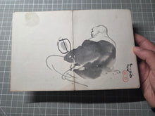 Load image into Gallery viewer, A Compiled Painting Album of Different Osaka Artists, Assembled Circa 1950. Compiled works from the Meiji to Showa Periods (Circa 1900-1950), with 13 Double Paged Paintings including Ink Wash Examples, and 1 Double Page of Fine Calligraphy