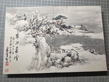 Load image into Gallery viewer, A Meiji to Taisho Period Painting Album, Circa 1870-1926. Nine Double Paged Examples of Ink Wash Landscapes and Figures, And One Double Paged Calligraphy Opening