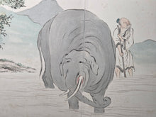 Load image into Gallery viewer, Yin Peng Shi Huace (Yin Penshi’s Picture Album), Circa 1890-1925. Painting Album Depicting the Kokei Sansho (The Three Smiles of the Tiger Creek), Su Wu, Zhang Guolao, The Sixteen Luohans, and More. With 14 Highly Detailed Double Paged Paintings