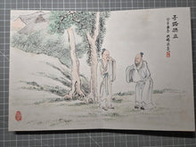 Load image into Gallery viewer, Yin Peng Shi Huace (Yin Penshi’s Picture Album), Circa 1890-1925. Painting Album Depicting the Kokei Sansho (The Three Smiles of the Tiger Creek), Su Wu, Zhang Guolao, The Sixteen Luohans, and More. With 14 Highly Detailed Double Paged Paintings