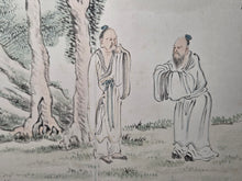 Load image into Gallery viewer, Yin Peng Shi Huace (Yin Penshi’s Picture Album), Circa 1890-1925. Painting Album Depicting the Kokei Sansho (The Three Smiles of the Tiger Creek), Su Wu, Zhang Guolao, The Sixteen Luohans, and More. With 14 Highly Detailed Double Paged Paintings