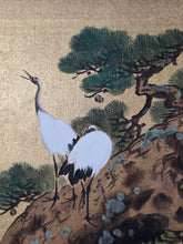 Load image into Gallery viewer, Kin Shikishi (Gold Shikishi), Circa 1890-1940. Sixteen Golden Paintings on Silk by Talented Artists of the Meiji to Showa Periods, Including Landscapes, Animals, and the Deity Fukurokuju