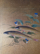 Load image into Gallery viewer, Kin Shikishi (Gold Shikishi), Circa 1890-1940. Sixteen Golden Paintings on Silk by Talented Artists of the Meiji to Showa Periods, Including Landscapes, Animals, and the Deity Fukurokuju