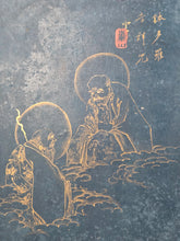 Load image into Gallery viewer, Chichi Kazan Utsushi Rakan Jo (Father Kazan’s Sha Arhat Book), Circa 1815-1841. Ten Magnificently Illuminated Paintings Depicting the Eighteen Arhats, A Rare Example on Indigo Dyed Paper. Attributed to one of Japan’s Great Literati Artists