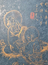 Load image into Gallery viewer, Chichi Kazan Utsushi Rakan Jo (Father Kazan’s Sha Arhat Book), Circa 1815-1841. Ten Magnificently Illuminated Paintings Depicting the Eighteen Arhats, A Rare Example on Indigo Dyed Paper. Attributed to one of Japan’s Great Literati Artists