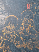 Load image into Gallery viewer, Chichi Kazan Utsushi Rakan Jo (Father Kazan’s Sha Arhat Book), Circa 1815-1841. Ten Magnificently Illuminated Paintings Depicting the Eighteen Arhats, A Rare Example on Indigo Dyed Paper. Attributed to one of Japan’s Great Literati Artists