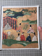 Load image into Gallery viewer, Genji e Shikishi Gachō (Genji Picture Colored Paper Sketchbook), Circa 1550-1600. A Masterfully Illuminated and Hand Painted Selection of Seven Yamato-E Paintings and Seven Sheets of of Calligraphy, of Different Chapters from the Tale of Genji