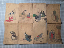 Load image into Gallery viewer, A Collection of 22 Silk Paintings in Early Ukiyo-E Style, Circa 1750-1800. Various Paintings of Figures and Landscapes, 10 Depicting Women in Various Roles, from Shinto Priest, Courtesan, and More