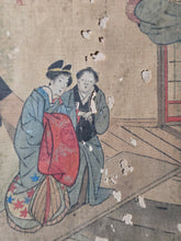 Load image into Gallery viewer, A Collection of 22 Silk Paintings in Early Ukiyo-E Style, Circa 1750-1800. Various Paintings of Figures and Landscapes, 10 Depicting Women in Various Roles, from Shinto Priest, Courtesan, and More
