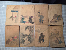 Load image into Gallery viewer, A Collection of 22 Silk Paintings in Early Ukiyo-E Style, Circa 1750-1800. Various Paintings of Figures and Landscapes, 10 Depicting Women in Various Roles, from Shinto Priest, Courtesan, and More