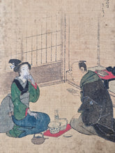 Load image into Gallery viewer, A Collection of 22 Silk Paintings in Early Ukiyo-E Style, Circa 1750-1800. Various Paintings of Figures and Landscapes, 10 Depicting Women in Various Roles, from Shinto Priest, Courtesan, and More