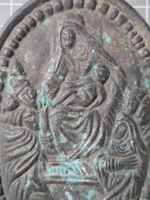 Load image into Gallery viewer, A Copper Fumi-E, Depicting the Virgin Mary and Infant Jesus, Surrounded by Worshippers, Circa 1650-1750. An Early Example of a Stepping Stone Used by the Shogunate to Make Christian Worshippers Renounce Faith in Japan