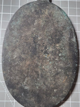 Load image into Gallery viewer, A Copper Fumi-E, Depicting the Virgin Mary and Infant Jesus, Surrounded by Worshippers, Circa 1650-1750. An Early Example of a Stepping Stone Used by the Shogunate to Make Christian Worshippers Renounce Faith in Japan