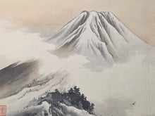 Load image into Gallery viewer, Fujisan Jū ni kei no zu (Twelve Views of Mount Fuji), Circa 1877-1890. 12 Magnificent Silk Paintings of Different Views of Mount Fuji, with a Calligraphic Preface by a Painter of the Mori School