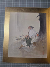 Load image into Gallery viewer, A Late Edo to Taisho Period Painting Album, Circa 1850-1924. Ten Beautiful Silk Paintings and Two Pieces of Calligraphy by Celebrated Artists, Including One of the Founders of Nihonga Painting. Landscapes, Animals, and More