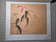 Load image into Gallery viewer, Zhōuzhīmiǎn Huāhuì Cǎo Chóng Cè (Zhou Zhimian's Book of Flowers, Plants and Insects), Circa 1870-1920. A Chinese Painting Album with Eight Beautiful Silk Paintings of Floral Compositions and Various Insects, Ink Wash and Color