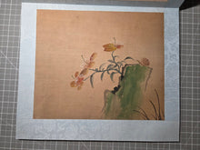 Load image into Gallery viewer, Zhōuzhīmiǎn Huāhuì Cǎo Chóng Cè (Zhou Zhimian's Book of Flowers, Plants and Insects), Circa 1870-1920. A Chinese Painting Album with Eight Beautiful Silk Paintings of Floral Compositions and Various Insects, Ink Wash and Color