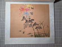 Load image into Gallery viewer, Zhōuzhīmiǎn Huāhuì Cǎo Chóng Cè (Zhou Zhimian's Book of Flowers, Plants and Insects), Circa 1870-1920. A Chinese Painting Album with Eight Beautiful Silk Paintings of Floral Compositions and Various Insects, Ink Wash and Color