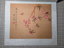 Load image into Gallery viewer, Zhōuzhīmiǎn Huāhuì Cǎo Chóng Cè (Zhou Zhimian's Book of Flowers, Plants and Insects), Circa 1870-1920. A Chinese Painting Album with Eight Beautiful Silk Paintings of Floral Compositions and Various Insects, Ink Wash and Color
