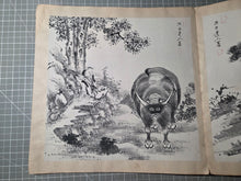 Load image into Gallery viewer, Li Lin Muniu Hua Ce (Li Lin's Cattle Herding Album), Circa 1800-1900. 16 Large Ink Wash Paintings of Oxen and Herders, copied after a Jūgyūzu Series by a Ming Dynasty Artist