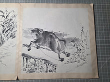 Load image into Gallery viewer, Li Lin Muniu Hua Ce (Li Lin's Cattle Herding Album), Circa 1800-1900. 16 Large Ink Wash Paintings of Oxen and Herders, copied after a Jūgyūzu Series by a Ming Dynasty Artist