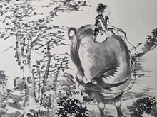 Load image into Gallery viewer, Li Lin Muniu Hua Ce (Li Lin's Cattle Herding Album), Circa 1800-1900. 16 Large Ink Wash Paintings of Oxen and Herders, copied after a Jūgyūzu Series by a Ming Dynasty Artist