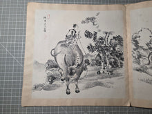 Load image into Gallery viewer, Li Lin Muniu Hua Ce (Li Lin's Cattle Herding Album), Circa 1800-1900. 16 Large Ink Wash Paintings of Oxen and Herders, copied after a Jūgyūzu Series by a Ming Dynasty Artist