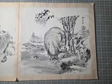 Load image into Gallery viewer, Li Lin Muniu Hua Ce (Li Lin's Cattle Herding Album), Circa 1800-1900. 16 Large Ink Wash Paintings of Oxen and Herders, copied after a Jūgyūzu Series by a Ming Dynasty Artist