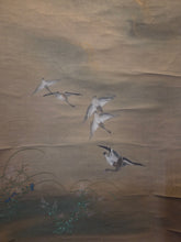Load image into Gallery viewer, Seiryokusansui to aki Kusabana-gun Gan-zu (Blue-Green Landscape with Autumn Flowers and Wild Geese), Circa 1800-1836