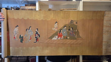Load image into Gallery viewer, Edo Jidai no Fūzoku-shi (A History of Manners and Customs in the Edo Period), Circa 1650-1700. An Exceedingly Rare, Large Silk Emakimono Handscroll with Scenes of Women, Wakashu, and Courtesans, with a Tea Party, Leisure Boats, and a Game of Go