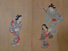 Load image into Gallery viewer, Edo Jidai no Fūzoku-shi (A History of Manners and Customs in the Edo Period), Circa 1650-1700. An Exceedingly Rare, Large Silk Emakimono Handscroll with Scenes of Women, Wakashu, and Courtesans, with a Tea Party, Leisure Boats, and a Game of Go