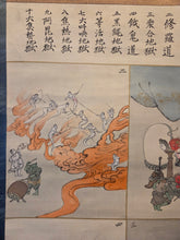 Load image into Gallery viewer, Ojoyoshu e Kai (Illustrated Guide to the Essentials of Rebirth in the Pure Land), Circa 1900. A Trio of Silk Paintings Depicting the Realms of the Afterlife, with 30 Panels