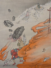 Load image into Gallery viewer, Ojoyoshu e Kai (Illustrated Guide to the Essentials of Rebirth in the Pure Land), Circa 1900. A Trio of Silk Paintings Depicting the Realms of the Afterlife, with 30 Panels
