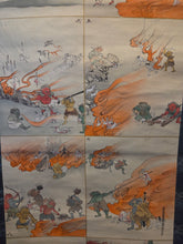 Load image into Gallery viewer, Ojoyoshu e Kai (Illustrated Guide to the Essentials of Rebirth in the Pure Land), Circa 1900. A Trio of Silk Paintings Depicting the Realms of the Afterlife, with 30 Panels