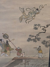 Load image into Gallery viewer, Ojoyoshu e Kai (Illustrated Guide to the Essentials of Rebirth in the Pure Land), Circa 1900. A Trio of Silk Paintings Depicting the Realms of the Afterlife, with 30 Panels