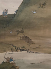 Load image into Gallery viewer, Ojoyoshu e Kai (Illustrated Guide to the Essentials of Rebirth in the Pure Land), Circa 1900. A Trio of Silk Paintings Depicting the Realms of the Afterlife, with 30 Panels