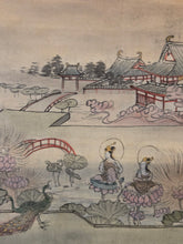 Load image into Gallery viewer, Ojoyoshu e Kai (Illustrated Guide to the Essentials of Rebirth in the Pure Land), Circa 1900. A Trio of Silk Paintings Depicting the Realms of the Afterlife, with 30 Panels