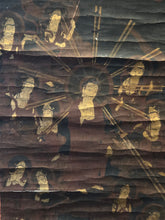 Load image into Gallery viewer, Amida Shoju Raigozu and Ni so Nandara (The Descent of Amida and Ten Attendants, and Two Patriarch Mandala), Circa 1650-1750. Two Paintings of the Welcoming Descent of the Amida Nyorai and Attendants, and Mandala of the Patriarchs and Bodhisattvas