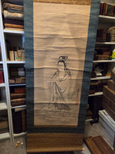 Load image into Gallery viewer, Kan'non Bosatsu-Zō (The Twin Kannon Bodhisattva Statues), Circa 1700-1750. Two Early Edo Paintings Attributed to the founder of the Nakahashi Kano School, but with Unknown Artist Seals
