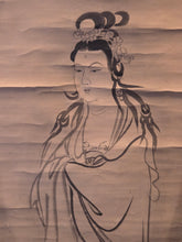 Load image into Gallery viewer, Kan'non Bosatsu-Zō (The Twin Kannon Bodhisattva Statues), Circa 1700-1750. Two Early Edo Paintings Attributed to the founder of the Nakahashi Kano School, but with Unknown Artist Seals