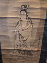 Load image into Gallery viewer, Kan'non Bosatsu-Zō (The Twin Kannon Bodhisattva Statues), Circa 1700-1750. Two Early Edo Paintings Attributed to the founder of the Nakahashi Kano School, but with Unknown Artist Seals
