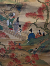 Load image into Gallery viewer, Shunjū Sansui-zu (Spring and Autumn Landscapes), Circa 1800-1868. Two Silk Paintings of Heian Spring and Fall Landscapes