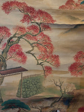 Load image into Gallery viewer, Shunjū Sansui-zu (Spring and Autumn Landscapes), Circa 1800-1868. Two Silk Paintings of Heian Spring and Fall Landscapes