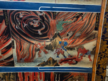 Load image into Gallery viewer, Rokudo-e (The Six Realms of Rebirth) and the Ojoyoshu (Essentials of Rebirth), Circa 1750-1850. Two Large Paintings Depicting the Buddhist Realms of Rebirth and the Afterlife, with One Scroll Focusing on Gruesome Punishments and Torture in the Hell Realms