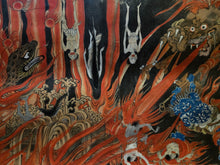 Load image into Gallery viewer, Rokudo-e (The Six Realms of Rebirth) and the Ojoyoshu (Essentials of Rebirth), Circa 1750-1850. Two Large Paintings Depicting the Buddhist Realms of Rebirth and the Afterlife, with One Scroll Focusing on Gruesome Punishments and Torture in the Hell Realms