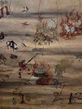 Load image into Gallery viewer, Rokudo-e (The Six Realms of Rebirth) and the Ojoyoshu (Essentials of Rebirth), Circa 1750-1850. Two Large Paintings Depicting the Buddhist Realms of Rebirth and the Afterlife, with One Scroll Focusing on Gruesome Punishments and Torture in the Hell Realms