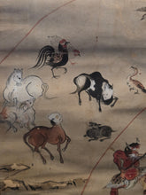 Load image into Gallery viewer, Rokudo-e (The Six Realms of Rebirth) and the Ojoyoshu (Essentials of Rebirth), Circa 1750-1850. Two Large Paintings Depicting the Buddhist Realms of Rebirth and the Afterlife, with One Scroll Focusing on Gruesome Punishments and Torture in the Hell Realms